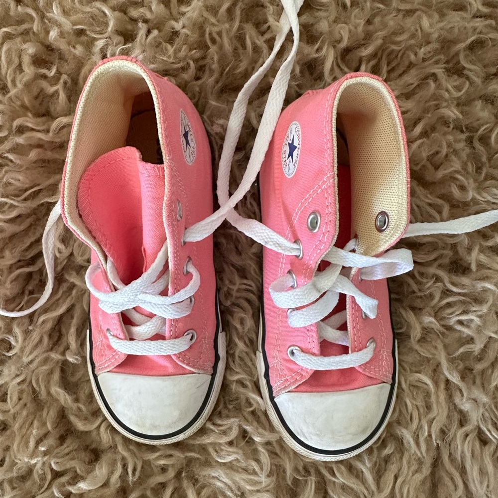 Converse Pink and White Canvas Sneakers